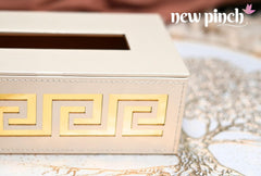 NEWPINCH "CREAM VERSACE" Tissue Box Holder with 100 Pulls Cotton Rags Tissue