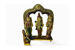 NEWPINCH Pure Brass Ram Darbar Murti | Ram Darbar Statue for Home Decor and Office Desk | Ram Sita Laxman Idol for Puja Room | Shree Ram Parivar Murti for Gift